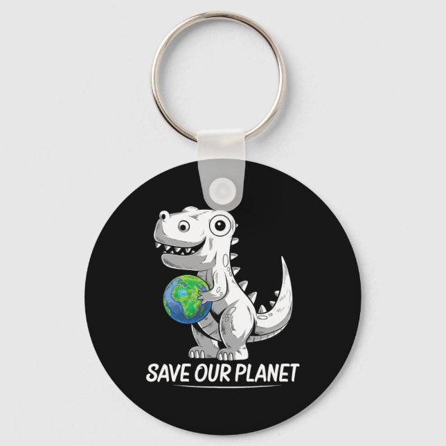 Chaveiro Salve nosso planeta Terra Trex Environment Kidstod (Frente)