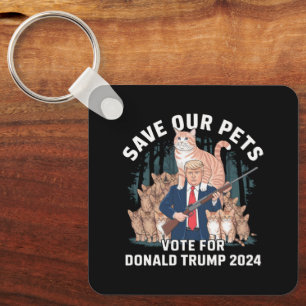 Chaveiro Salve Nossos Animais 2024 Presidente Trump Polític