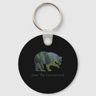 Chaveiro Salve O Ambiente Silhouette Do Urso Do Ambiente