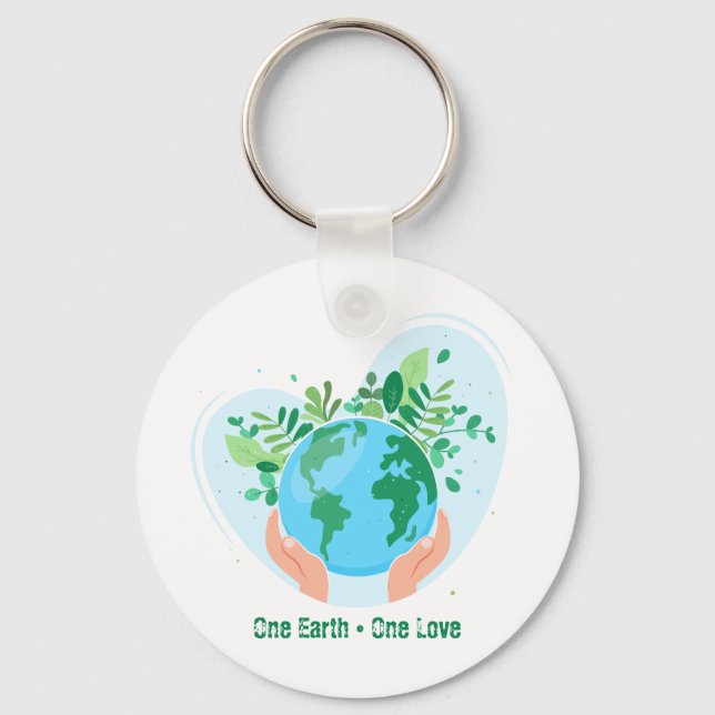 Chaveiro Salve o Planeta. One Earth One Love (Frente)