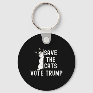 Chaveiro Salve os Gatos Vote Trump Humor de Gato Político E