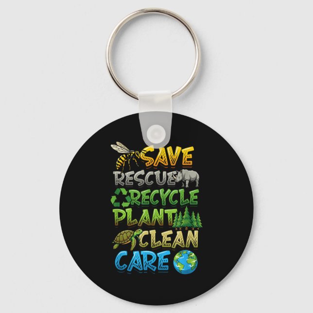 Chaveiro Salve resgate recicle planta limpa cuida dia da te (Frente)
