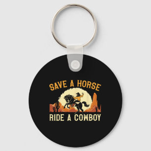 Chaveiro Salve Um Cavalo De Um Vaqueiro Rodeio Ocidental