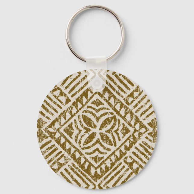 Chaveiro Samoan Tapa Vintage Teclados Tropicais (Frente)