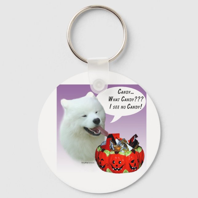 Chaveiro Samoyed Halloween Candy (Frente)