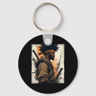 Chaveiro Samurai Africano Afro Americano Guerreiro Bushido