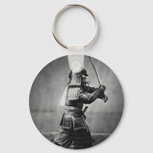 Chaveiro Samurai blindado com espada e punhal em 1860