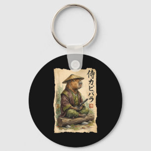 Chaveiro Samurai Capivara Arte Japonesa Gráfico Vintage Eng