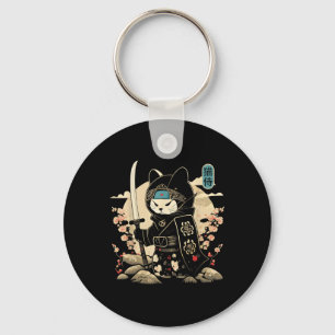 Chaveiro Samurai Cat Tattoo Kawaii Ninja Cat _1