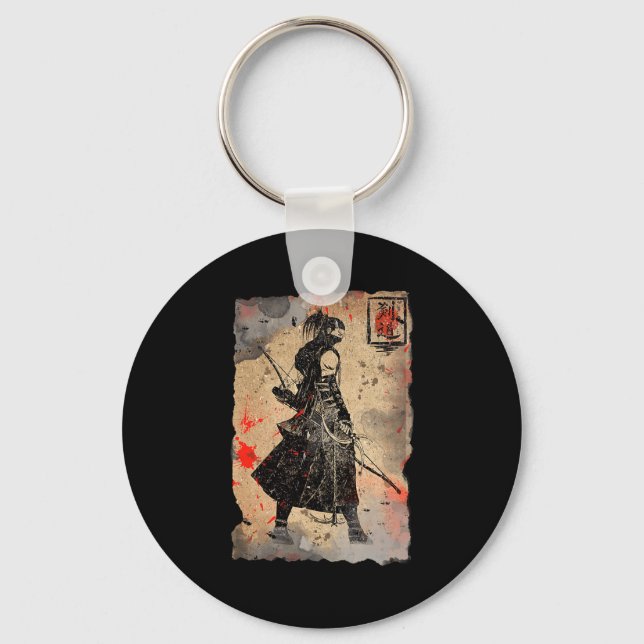 Chaveiro Samurai Japanese Retro Art Print Bushido Premium T (Frente)