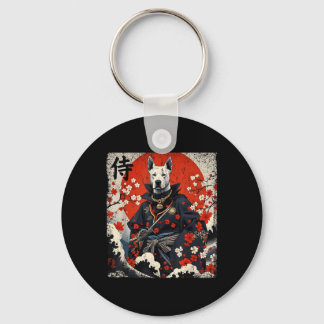 Chaveiro Samurai Pitbull japonês Tattoo Kawaii Ukiyo-e Nin