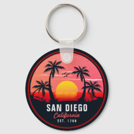 Chaveiro San Diego California Retro Sunset Souvenirs 60s