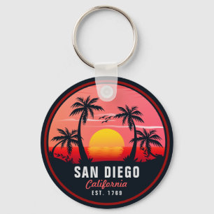 Chaveiro San Diego California Retro Sunset Souvenirs 60s