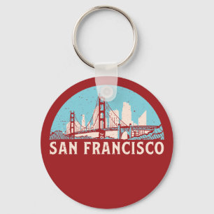 Chaveiro San Francisco Retro City Skyline Vintage Cityscape