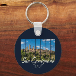 Chaveiro San Gimignano Toscana Itália Vinatge Panorâmica Vi