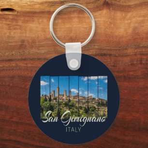 Chaveiro San Gimignano Toscana Itália Vinatge Panorâmica Vi