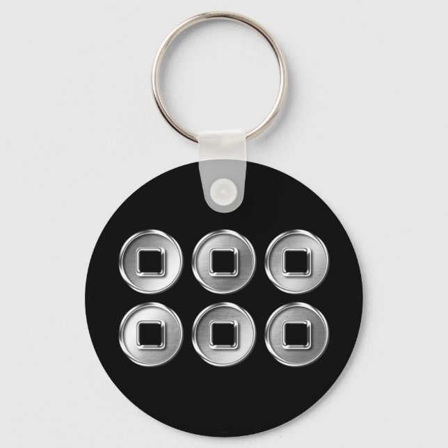 Chaveiro Sanada Clan Kamon Silver Chrome (Frente)