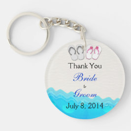 Chaveiro Sandálias da praia que Wedding o obrigado você