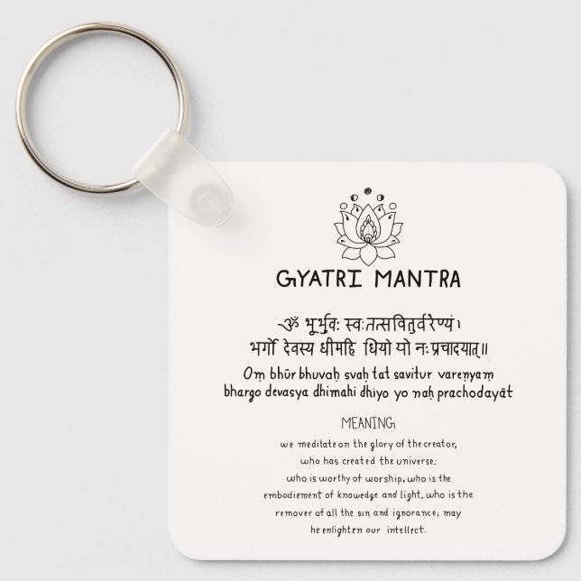Chaveiro Sanskrit Gyatri Mantra (Frente)