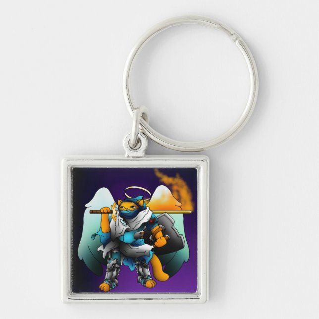 Chaveiro Santa Angel Knight Cat (Frente)