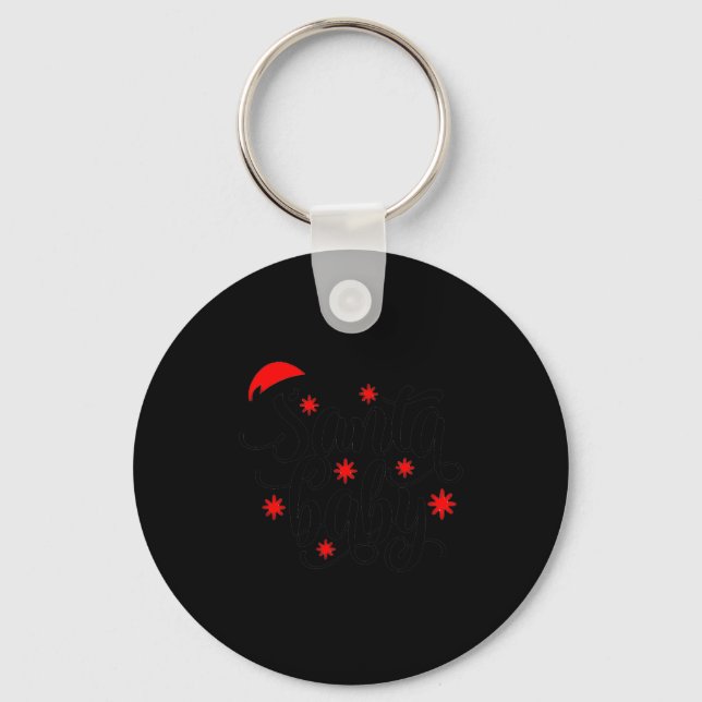 Chaveiro Santa Baby Pregnancy Announcement Christmas Santa  (Frente)