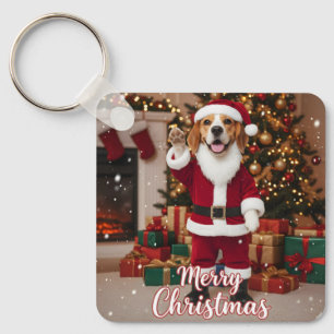 Chaveiro Santa Beagle Feliz Natal - Beagle Xmas Cachorro