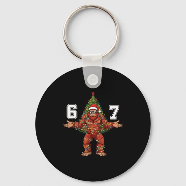 Chaveiro Santa Bigfoot 67 Christmas Tree Xmas Lights Funny  (Frente)