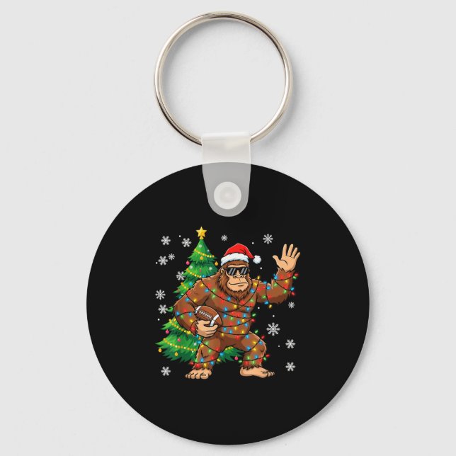 Chaveiro Santa Bigfoot Christmas Tree Funny Football Sasqua (Frente)