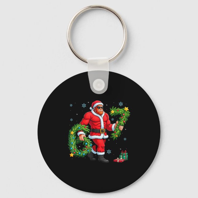 Chaveiro Santa Bigfoot Christmas Tree Sasquatch 67 Six Seve (Frente)