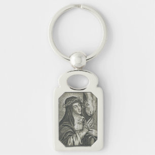 Chaveiro Santa Catarina de Siena Crucificação Arte Noir Fé