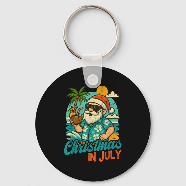 Chaveiro Santa Christmas In July Palm Tree Xmas Summer Beac (Frente)