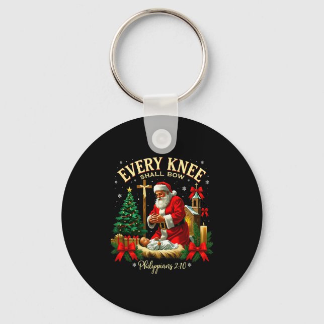 Chaveiro Santa Christmas Nativity Scene Xmas Every Knee Sha (Frente)