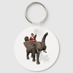 Chaveiro Santa Claus Andando Em Elefante