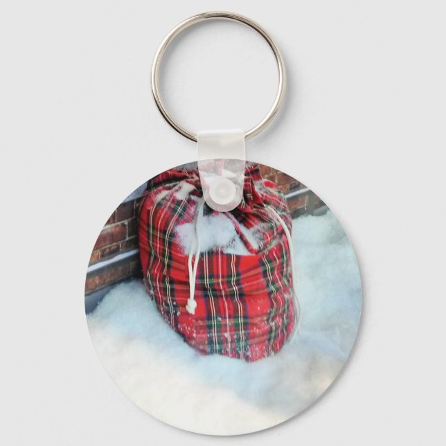 Chaveiro Santa Claus Bag na neve (Frente)