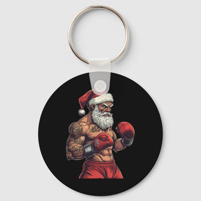 Chaveiro Santa Claus Boxing E Mma - Boxing De Natal (Frente)