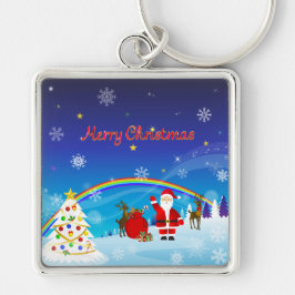 Chaveiro Santa Claus e Reindeer