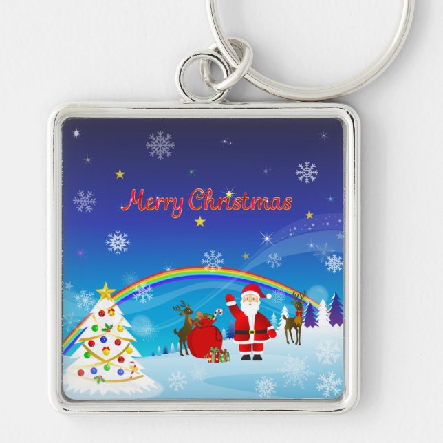 Chaveiro Santa Claus e Reindeer (Frente)