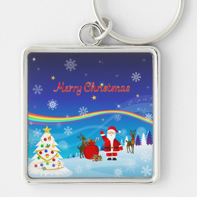 Chaveiro Santa Claus e Reindeer (Frente)