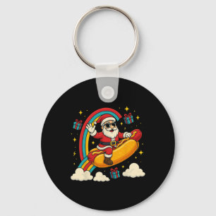Chaveiro Santa Claus Hotdog Engraçado Design de Natal