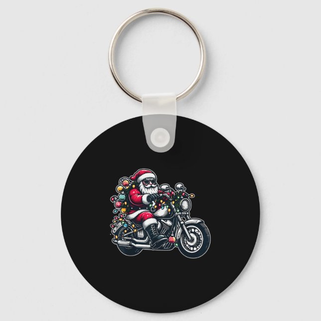 Chaveiro Santa Claus On Motorcycle Funny Biker Christmas Xm (Frente)