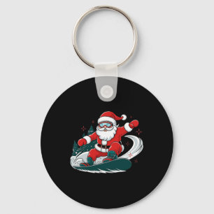 Chaveiro Santa Claus Snowboard Diversão Natal Spor
