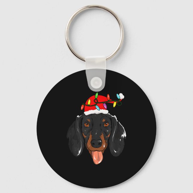 Chaveiro Santa Dachshund Light Christmas  (Frente)