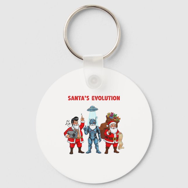 Chaveiro Santa Evolution Robot Clic Future Funny Christmas  (Frente)