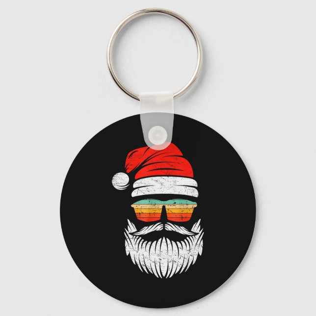 Chaveiro Santa Face Retro Sungles Christmas Xmas Men Women  (Frente)