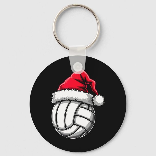 Chaveiro Santa Hat de Voleibol de Natal 2 (Frente)