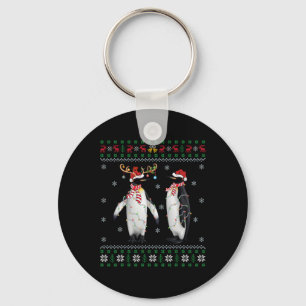Chaveiro Santa Hat Penguin Bird Xmas Iluminando Pinguim Fei