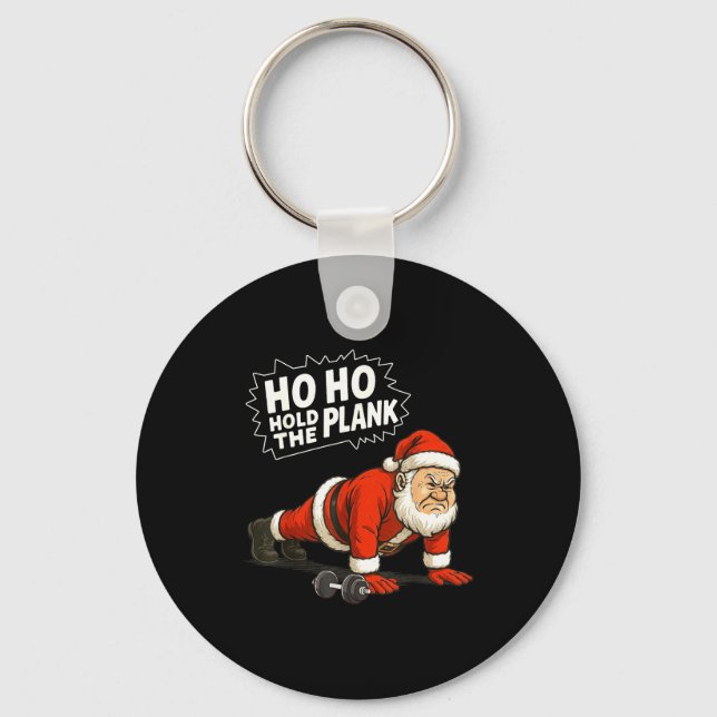 Chaveiro Santa Ho Ho Hold The Plank Christmas Gym Workout F (Frente)