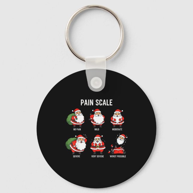 Chaveiro Santa Pain Scale Funny Christmas Design For Nurse  (Frente)