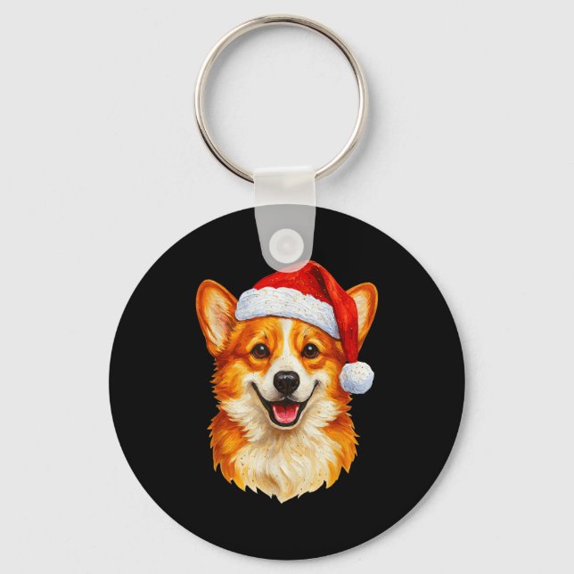 Chaveiro Santa Pembroke Welsh Corgi Christmas Welsh Corgi D (Frente)