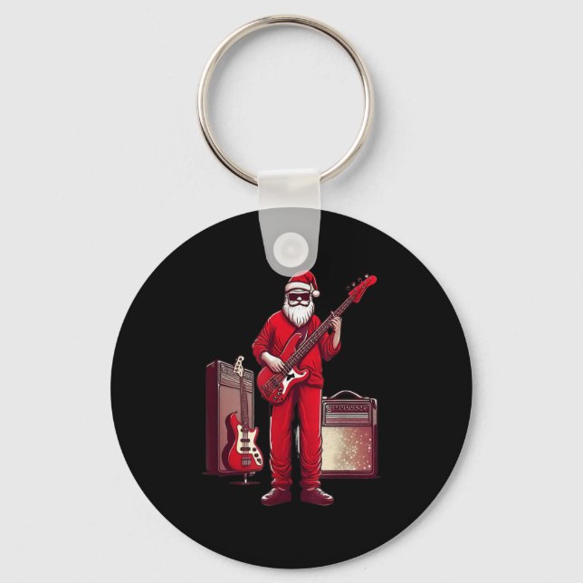 Chaveiro Santa Playing Guitar B Christmas Pajama Musician B (Frente)